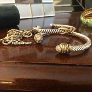 Silver tone bracelets, set of 3